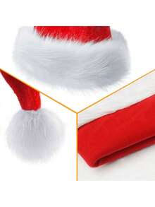 Gorro clásico de Navidad, tocado festivo, accesorio de disfraz unisex para fiestas navideñas, adecuado para decoraciones navideñas y fiestas de vacaciones.