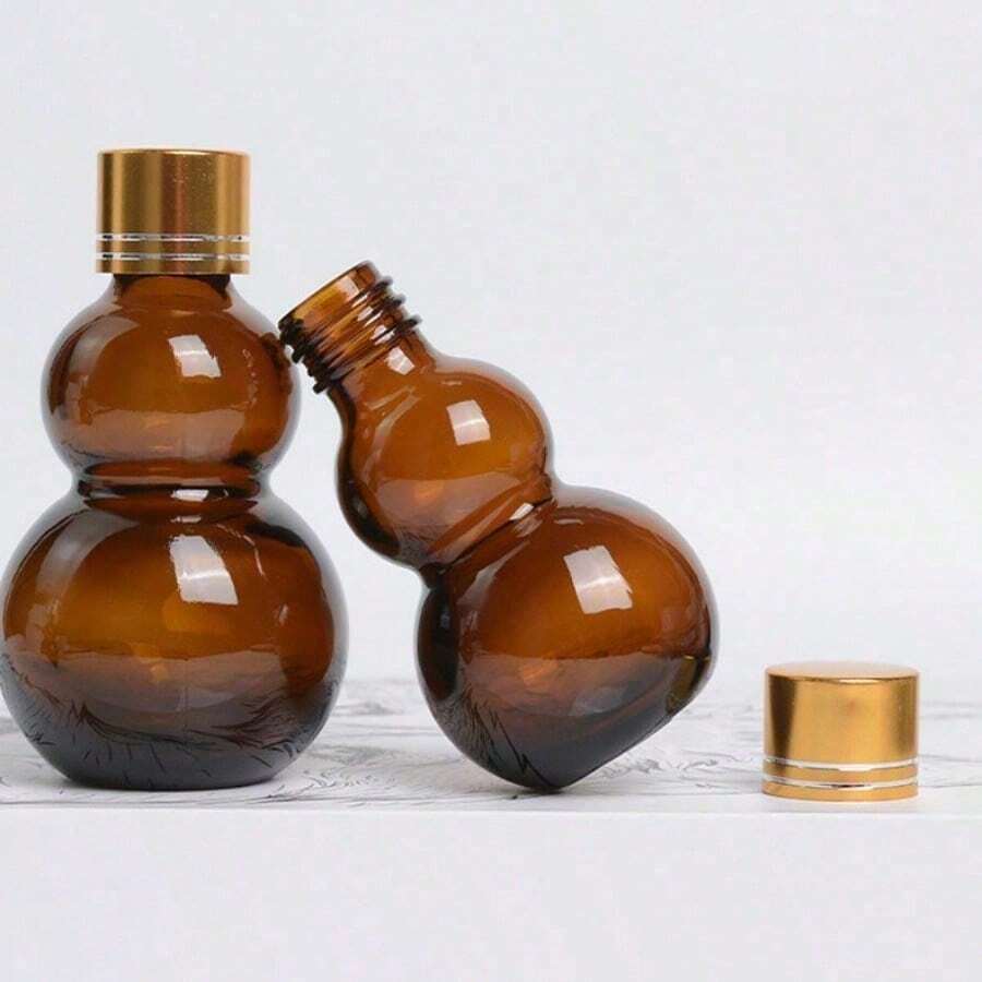 10pcs 1.01oz Brown Essential Oil Bottles With Roller Balls - Fragrance-Free, Perfect For Travel & Cosmetics - Brown - View 1