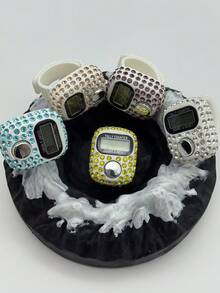 5/3/2/1 件闪光戒指计数器，5 种颜色可选，电子计数器显示，时尚奢华手指配饰，适合赠送朋友、日常活动、祈祷、商品计数 Tasbih 迷你版 - 彩色 - 查看 7