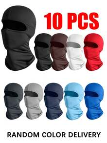10pcs Outdoor Balaclava Ski Mask, Can Be Used As Helmet Liner, Windproof & Breathable For All Seasons - Multicolor - View 2
