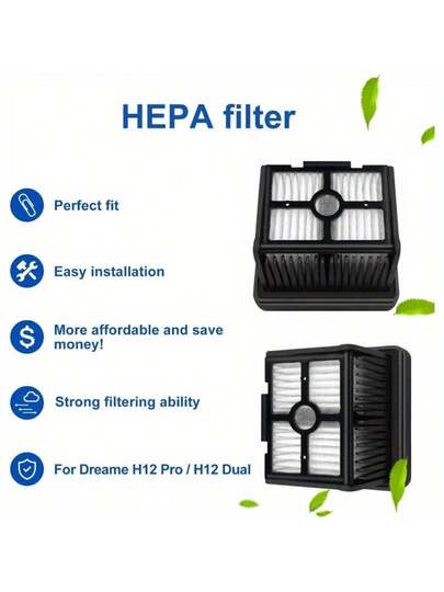Replacement Set Dreame H12 Pro Cordless Wet Dry Stofzuiger Cleaner, Includes Brush Rollers HEPA Filters view 5
