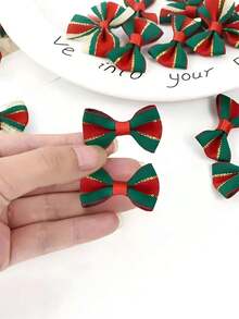 30pcs Mini Handmade Satin Ribbon Bows, Christmas Tree Decor Mini Bow Ornaments, Twisted Bow Decorations, Suitable For DIY Crafts Sewing Party Decorations, Christmas Tree Wedding Party Hanging Decor Sewing, Scrapbooking, Wedding, Gifts, Christmas Decorations, Christmas Packaging Ornaments