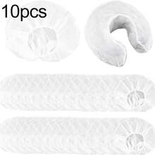 HMQ beauty 头枕套 合身一次性无纺布水疗沙龙美容按摩面部休息摇篮套 弹性 U 型枕套 - 白色 - 查看 10