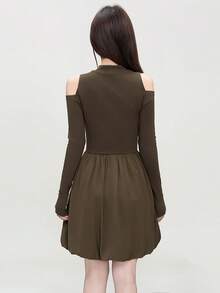 Sexy Off-Shoulder Floral A-Line Dress, Autumn 2025