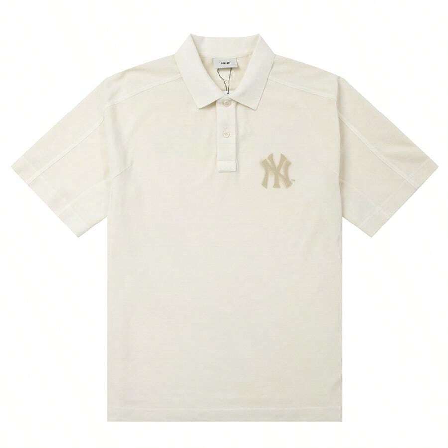 MLB Polo-Shirts für Damen und Herren – Basic Washing Over Fit Polo-Shirts – Bequem für Alltag, Fitness, Outdoor-Sport, Kurzarm-Polo-Shirts (3APQB0453-50CRD)