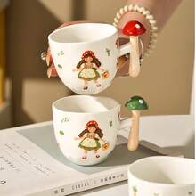 创意蔬菜手柄杯，可爱卡通握手杯，可爱陶瓷杯，精美家用马克杯，牛奶杯，早餐杯，咖啡杯返校 - 多選 - 查看 18