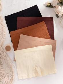 5pcs/Set Multi-Color Seamless Knitted Tassel Embroidery Women's Underwear, Girls' Sexy Mid-Rise Hipster Panties