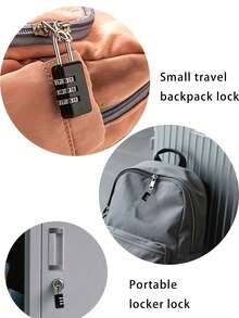 3-Digit Combination Lock - Premium Metal Anti-Theft Padlock, Suitable For Luggage, Gym Lockers And Backpacks, Travel Accessory, Compact Design, Ideal For Storing School Supplies, Drawers, Gym Lockers, Luggage And Backpacks, Portable, Travel Essential - Multicolor - View 5