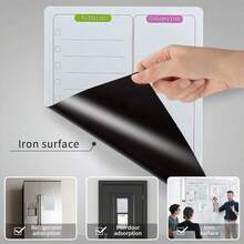 1 Peça Quadro Magnético de Calendário para Geladeira, Quadro Branco Apagável de Planejador Mensal, Quadro de Recados, Quadro Branco Macio com Coluna de Receitas, Lista de Compras, À Prova d'Água, Design à Prova de Óleo, Imã Forte