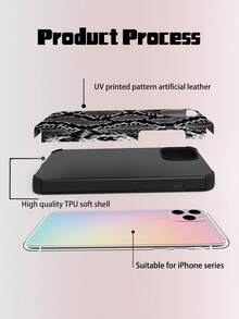 1 pieza Funda de teléfono de piel sintética con estampado de piel de serpiente gris, elemento animal de moda con impresión UV, funda de teléfono de piel sintética compatible con Apple/Galaxy S24 Ultra, 17 Pro Max/16 Pro Max/12 Pro/13/14 Plus/15 Pro Max/16 Pro Max, 11/13 Pro XR/XS Max, textura de piel de serpiente en relieve, cubierta protectora resistente a caídas, regalo creativo