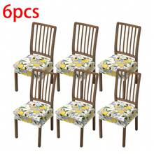 1/2/4/6pcs Printed Stretch Removable & Washable Dining Chair Seat Covers Room Decor Home Decor