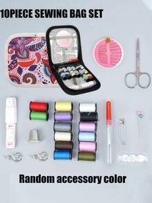1 Set Black Portable Sewing Tool Kit, Home Sewing Tools 10pcs/Set Including Thread Box, Needles, Threader, Handwork Sewing Accessories With Fabric Organizer Box - Complete Handmade Sewing And Mending Tool Set With Assorted Color Threads, Suitable For Travel And Home Use - Essential Crafting Essentials All Year Round - Multicolor - View 20