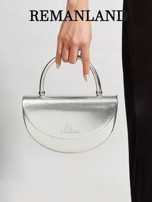 REMANLAND محفظة نسائية فاخرة بسيطة، حقيبة مسائية فضية، حقيبة يد أنيقة، كلاتش، مناسبة لحفلات المساء، أعياد الميلاد، الزفاف، المناسبات الاحتفالية، هدايا العطلات
