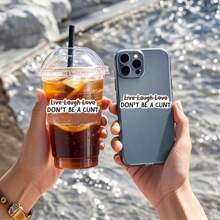 1/3/6 piezas Vive, ríe, ama - Pegatina de vinilo humorística con material de PVC para estuche de teléfono, broma de envejecimiento, pegatina gráfica divertida, meme divertido, regalos para ella, regalos de cumpleaños, pegatinas para adultos, mejores amigas