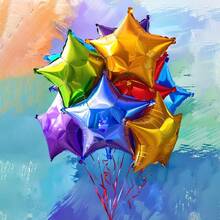 18" ,10" Star Balloons Foil Balloons Mylar Balloon For Birthdays Christmas, Halloween, New Year's Day,Baby Shower, Gender Reveal, Wedding, Magical Prom, Engagement Party Decoration