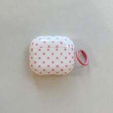 粉色圆点简约设计耳机盒+挂环套装 适用于 Apple Pro 2/ Pro/ 4/ 3/ 2