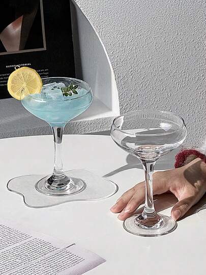 2/4/6pcs Crystal Glass Martini Glasses, Ideal For Juice, Cold Drinks, Perfect For Daily Breakfast/Brunch, Family Gatherings, Afternoon Tea, Garden Parties. Suitable As Christmas, Birthday, Housewarming Gifts, Fits Minimalist Home Decor.