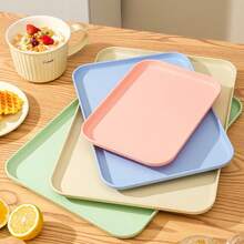 1pc Extra Large Multi-Color Tray, Rectangular Plastic Tea Tray, Outdoor Picnic Plate Tray, Dessert Plate, Barbecue Plate, Suitable For Home, Living Room, Cafe, Restaurant, Wedding Party, Christmas, Halloween Decor