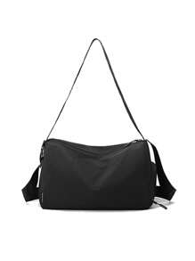 Męska wodoodporna torba typu tote z oddzielną przegrodą na buty, duża pojemność, czarna torba na ramię, torba typu crossbody, prosta, jednokolorowa torba bagażowa, wielofunkcyjna, dla nastolatków szkolnych, studentów pierwszego roku, torby podróżne, duża torba, duża torba, niezbędne akcesoria podróżne na kemping, modne torby męskie, akcesoria kempingowe na ukończenie szkoły, torba wakacyjna, letnia