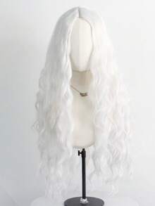 Long White Wavy Wig: Perfect For Creating A Terrifying Ghost, Vampire Or Witch Look, Ideal For Role-Playing And Horror-Themed Events - White - View 2