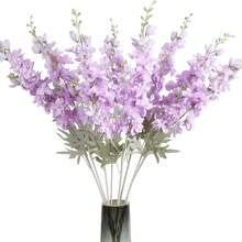 1/3 pieza Flores artificiales de Delphinium 33" Flores de Espuela de Caballero de seda Tallo largo falso Arreglo floral artificial para decoración del hogar, oficina, jardín, boda, mesa, jarrón