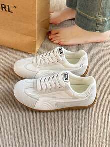 Women's Casual Sneakers, 2025 New Soft And Comfortable Flat Women's Shoes, Color Matching, Fashion Versatile Outdoor Comfortable Women's Training Shoes, Low-Top Round Toe Lace-Up Outdoor Comfortable Women's Low-Top Shoes, Outdoor Street Style Travel Holiday Women's Shoes