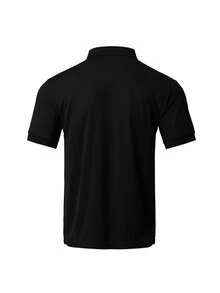 Men Polo Shirts 4PCS Men's 3 Button Quick Dry Polo Shirt | Short Sleeve Ribbed Hem & Breathable Knit Collar For Active & Casual Style - Black + Navy + Dark Gray + Royal Blue - View 3