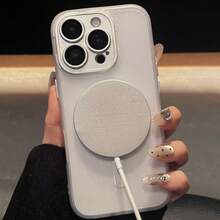 Magnetic Magsafe Shockproof Charging Cover Matte Cell Phone Case - Black - View 4