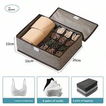 1pc Fabric Drawer Type Underwear Storage Box, Home Use Socks Panties Organizer, Wardrobe Intimate Apparel Storage Solution - Multicolor - View 12