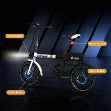 HITWAY E Bike 16 Zoll Elektrofahrrad E Bike, Pedelec mit 250W Motor, 25km/h Geschwindigkeit, 324Wh Batterie E-Fahrräder für Erwachsene BK35S - Schwarz und Weiss - Übersicht 6