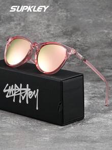 SUPKLEY Gafas de sol de estilo de vacaciones de lujo ligero para mujer con material de lente TAC, marco ovalado, decoración de moda, protección UV y reducción de deslumbramiento. El empaque de la marca es un gran regalo