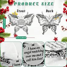 AFYPRTY Christmas Decorations Christmas Tree Ornaments Alloy Butterfly Ornaments Christmas Gifts "A Piece Of My Heart Is In Heaven" Angel Wing Ornaments Christmas Party Decorations