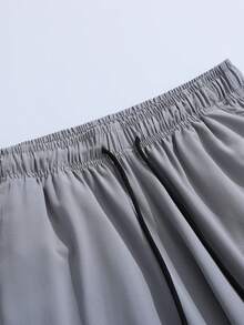 Men's Lightweight, Straight-Leg Pants, Breathable, Quick-Drying, Printed, Loose, Flowy, Casual Summer Trousers, For Fall - Light Grey - View 4