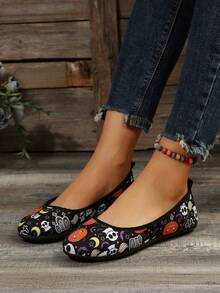 New Plus Size Women Comfortable Simple Round Toe Flat Casual Slip-On Shoes, Fashion Outdoor Wear For Autumn/Winter