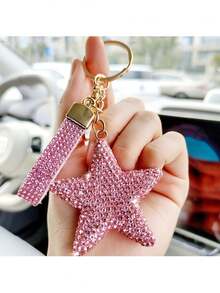 1pc Car Keychain Creative Star Keychain - Suitable For Bags And Car Keys - Give To Friends And Family, Suitable For Ramadan, Valentine's Day, Christmas, Birthdays, Ladies' Halloween, And Thanksgiving Gifts Halloween Accessories Teachers Day Gift Ideas