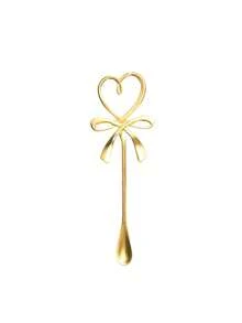 1 Piece/3 Pieces/6 Pieces Coffee Spoon, Long Handle Dessert Spoon, Heart Butterfly Coffee Spoon, Heart Bow Hanging Cup Spoon, Stainless Steel Coffee Stirring Spoon, Table Spoon, Stainless Steel Heart Bow Spoon, Stainless Steel Honey Spoon, Baking Spoon, Ice Cream Spoon, Heart-Shaped Design Spoon, Cute Spoon, Tea Spoon,