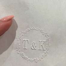 1pc Customized Wedding Embossing Stamp | Personalized Letter Embossing Stamp | Customized Initial Embossing Stamp | Invitation Card Embossing Stamp | Napkin Embossing Stamp - Silver - Silver - View 10