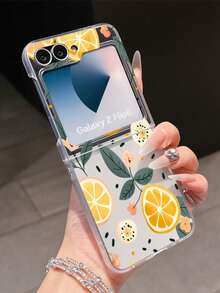 1个时尚简约哑光柠檬水果元素折叠手机壳，保护防摔：兼容三星Galaxy Zflip 3/Zflip 4/Zflip 5/Zflip 6/Zflip 7、Find N3 Flip、Razr 50 Ultra、Razr 60 Ultra、Razr 60、Razr 50，防水、防震、防摔、防刮。 - 無色 - 查看 11