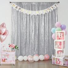 95x48-Inch Dazzling Sequin Star Curtain With 3D Stereo Light And Shadow Effects Decoration - Romantic Backdrop Wall For Wedding Venues, Shining Decoration For Birthday Parties, High-Grade Texture With Gold Sequin Material, High-End Space Decoration For Living Rooms And Bedrooms, Magic Tool For Creating A Festive Celebration Atmosphere, Backdrop Curtain With High Photo-Taking And Check-In Success Rate(Wedding Banqueta Party Autuumn Elegant Bridal Shower Table Decoration Dining Table Wedding Party EventHalloween Christmas:DecorationThanksgiving Dayfestival Home Decor) - 銀色 - 查看 7