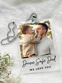 1pc Customized Acrylic Car Pendant - Personalize With Photo And Text, Perfectly Fits Rearview Mirror Hook, Unique Car Decor, Fashionable Car Accessory, Ideal For Car Enthusiasts And A Distinctive Gift For Drivers - Multicolor 2 - View 3
