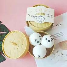 1/2/4pcs Dumpling Shaped Squeeze Toy, Dumpling Stress Ball, Steamed Bun Shaped Squeeze Toy, Adult Gift - Pink - View 9