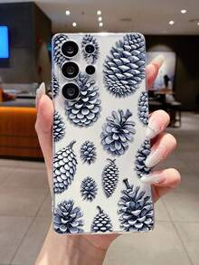 1 buah Casing Ponsel Minimalis Layar Penuh Motif Kerucut Pinus Transparan Lembut TPU Tahan Guncangan Anti Gores Anti Sidik Jari, Pelindung Lensa Kamera Kompatibel Dengan Apple, Nothing, Pixel, INFINIX, Redmi - MultiWarna - View 6