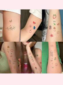 手指和手腕小图案临时纹身套装，适合日常使用 - 彩色 - 查看 3