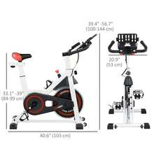 Adjustable Upright Stationary Exercise Bike With LCD Display - Home Indoor Cycling Bike With Customizable Resistance - White Design