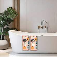 2/4 bucăți prosoape de vase imprimate cu fețe de dovleac de Halloween, lavete de vase moderne din microfibră super absorbante pentru gătit și copt, cârpe de curățat, prosoape de mână, moi și foarte absorbante, cadou excelent pentru vecini, mame, prieteni, zile de naștere, Halloween, casă nouă, decor bucătărie, articole esențiale pentru uz casnic