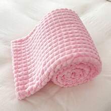300g High Density Solid Color Flannel Blanket, New 2025 Collection - Baby Pink - View 4