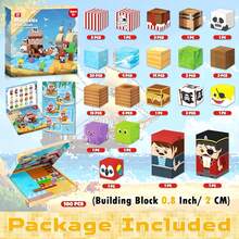 Magnetic Building Blocks Set, 0.8*0.8 Inches Per Block, DIY 3D Puzzle Toy, Christmas Gifts Stocking Filler, Creative Home Decor, Perfect Christmas Gift, Multi-Color Plastic Construction Kit, New Year Gift, Kids Gift, Birthday Gift - Multicolor - View 6