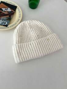 女士纯色柔软针织帽，温暖针织帽，孕妇帽，百搭休闲，适合冬季 - 彩色 - 查看 10