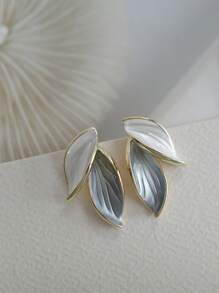 1 Paar minimalistische Blatt-Design Ohrstecker, elegante hochwertige Ohrringe, Natur-Stil, Geschenk für Mutter, Freundin, Feiertage