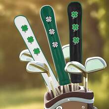 1pc Four Leaf Lucky Clover Design Golf Alignment Stick Cover Sticks Swing Training Cover - Black - View 7